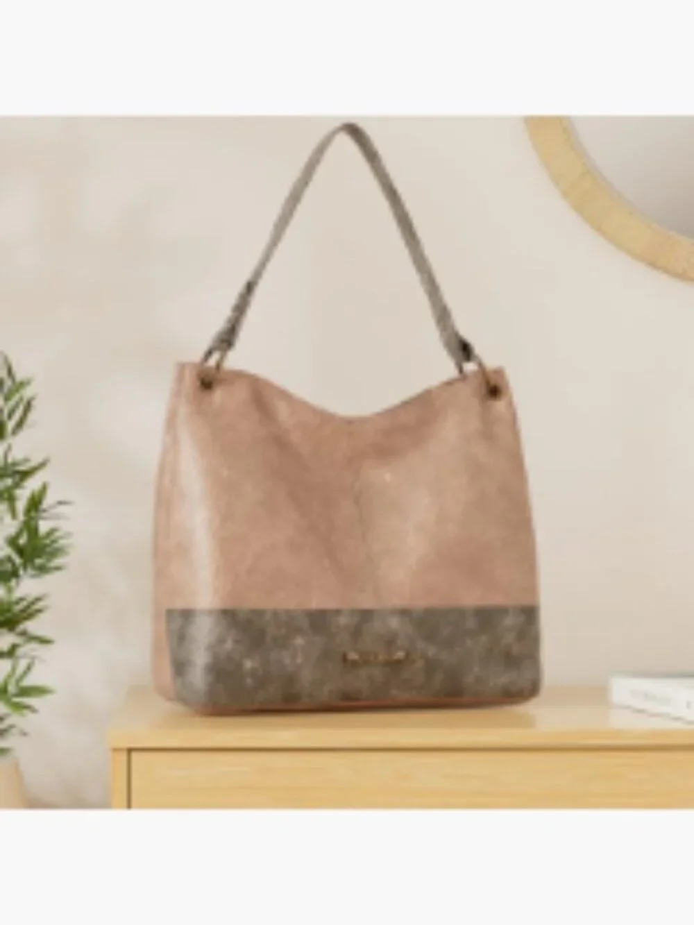 Faux Leather Hobo Shoulder Bag Tote for Women Large Capacity Slouchy Handbag